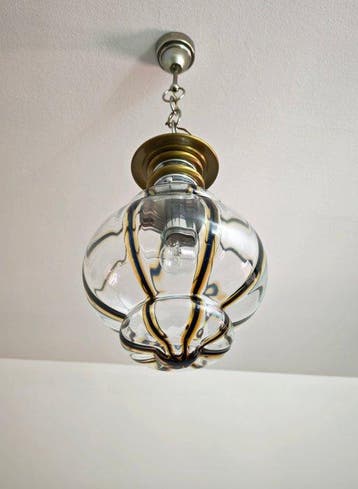 Lampe à suspendre - Verre de Murano - Attribué à Toni, Antiquités & Art