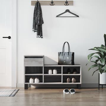 vidaXL Schoenenkast 102x36x60 cm bewerkt hout sonoma grijs, Verzenden