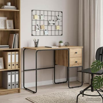 vidaXL Bureau met opslag Artisanaal eiken 100 x 50 x 75 cm, Huis en Inrichting, Bureaus, Verzenden, Nieuw