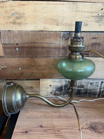 Lampe à pétrole (2) - Laiton, Cristal