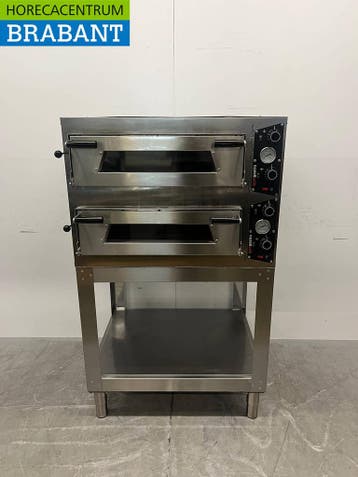 RVS Pizzaoven 2 x 4 Pizza’s 30 cm doorsnee 400V Horeca, Ophalen of Verzenden, Nieuw in verpakking