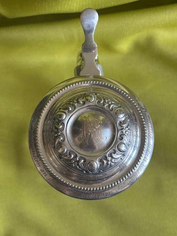 Chope de bière - Plaqué(e) argent, Cristal, Antiek en Kunst