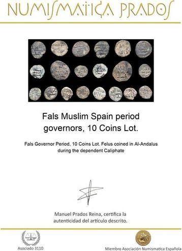 Al-Andalus. Fals Muslim Spain period governors, 10 Coins