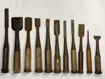Vintage Japanese Woodworking Chisels – Set of 11 –