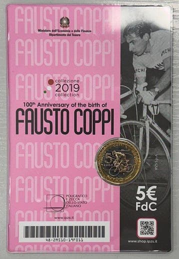 Italie. 5 Euro 2019 Fausto Coppi (Sans prix de réserve)