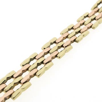 8 karaat bicolor Bismarck schakelarmband, Ophalen of Verzenden