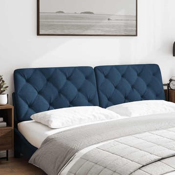 vidaXL Hoofdbordkussen 180 cm stof blauw, Verzenden