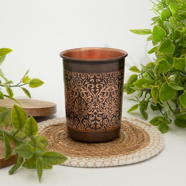 Puur koperen beker antique geëtst – 300 ml (zware, Sports & Fitness, Produits de santé, Wellness & Bien-être, Enlèvement ou Envoi