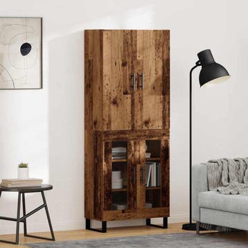 vidaXL Highboard 2 st Oud Hout 69,5 x 34 x 180 cm, Huis en Inrichting, Kasten | Dressoirs, Verzenden, Nieuw