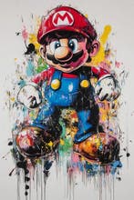 Dine Chanima (XX-XXI) - (XXL) Giant Neon Mario Portrait, Antiek en Kunst