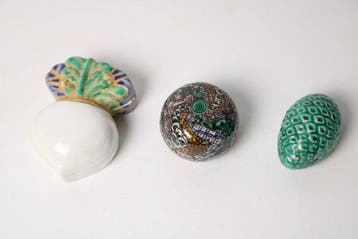 Doos (3) - Porselein - Set van 3, gesigneerd