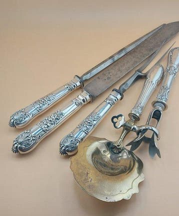 Eetservies (5) - Verzilverd, Staal, Antiek en Kunst