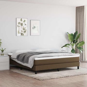 vidaXL Boxspring met matras stof donkerbruin 180x200 cm, Verzenden, Nieuw