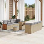 vidaXL Tuinbank Set met kussen 12 pcs Beige en Lichtgrijs, Verzenden, Nieuw