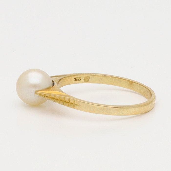 Ring - 18 karaat Geel goud - Parel, Bijoux, Sacs & Beauté, Bagues