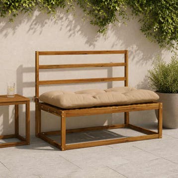 vidaXL Bankkussen VIANEN 100% Polyester Zand 100 x 60 x 12, Verzenden