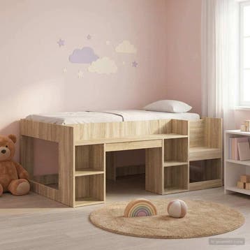 vidaXL Kinderbedframe met opbergruimte Sonoma Eiken 80 x 160, Verzenden