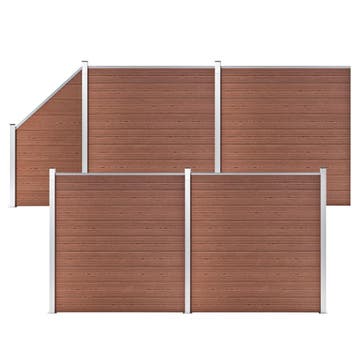 vidaXL Schuttingset 4 vierkant en 1 schuin 792x186 cm HKC, Verzenden, Nieuw