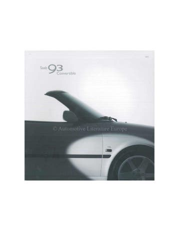 2003 SAAB 9-3 SE CABRIO BROCHURE ENGELS (USA), Ophalen of Verzenden