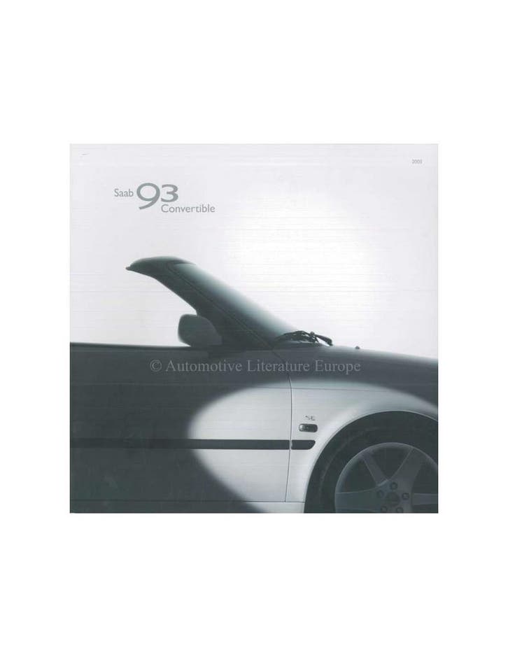 2003 SAAB 9-3 SE CABRIO BROCHURE ENGELS (USA), Boeken, Auto's | Folders en Tijdschriften, Ophalen of Verzenden