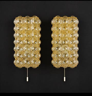 Graewe - Wandlamp (2) - Glas, Messing - Bubbellampen