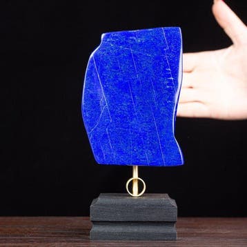 Topkwaliteit lapis lazuli plaat - houten en messing