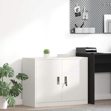 vidaXL Opbergkast Wit 90 x 40 x 70 cm Staal, Verzenden, Nieuw