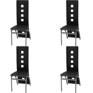 vidaXL Eetkamerstoelen 4 st kunstleer zwart, Verzenden, Nieuw