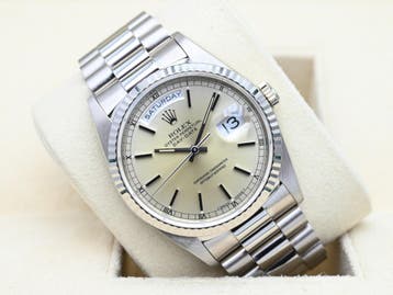 Rolex Day-Date Ref. 18239 Year 1990 (Box), Ophalen of Verzenden, Zo goed als nieuw, Polshorloge, Rolex