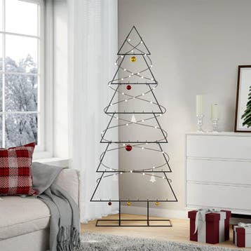 vidaXL Kerstdecoratie kerstboom 180 cm metaal zwart, Diversen, Verzenden, Nieuw