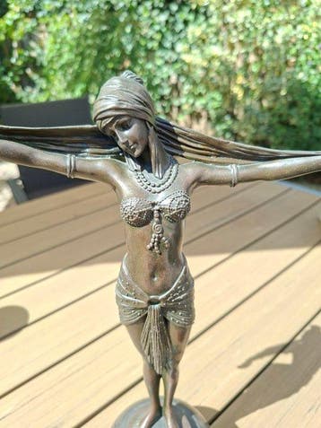 Beeldje - Danseres - Brons, Antiek en Kunst