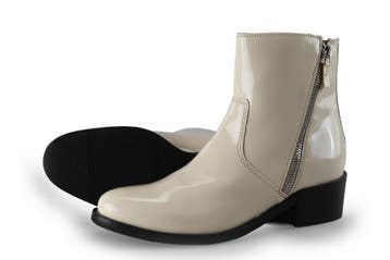 19v69 Italia Enkellaarzen in maat 38 Wit, Kleding | Dames, Verzenden, Wit, Lage of Enkellaarzen, Zo goed als nieuw