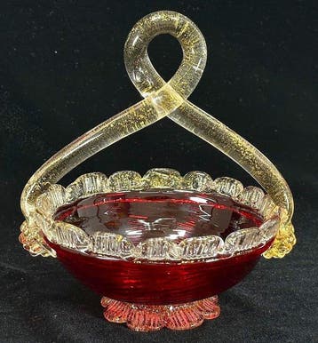 Decoratief ornament - Centrotavola / Cestino Vintage in