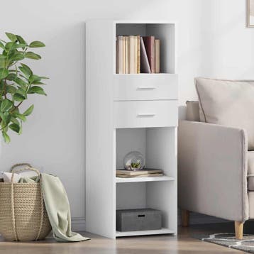 vidaXL Hoge kast 40x42,5x124 cm bewerkt hout wit, Huis en Inrichting, Verzenden, Nieuw