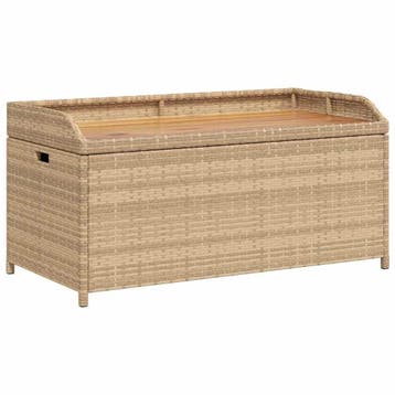 vidaXL Opbergbankje 100x50x52 cm poly rattan acaciahout, Verzenden, Nieuw