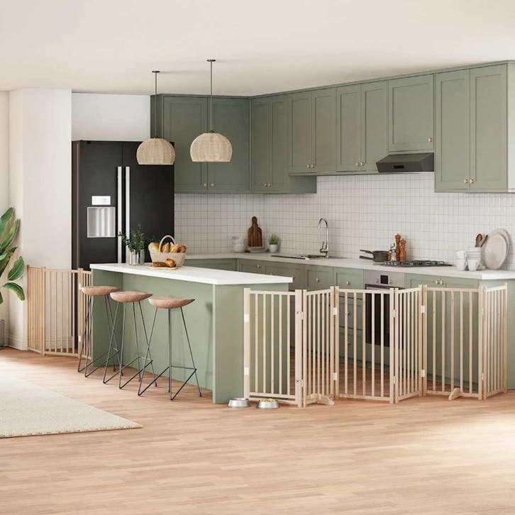 vidaXL Hondenhek inklapbaar met deur 9 panelen 450 cm, Dieren en Toebehoren, Hondenbenches, Nieuw, Verzenden