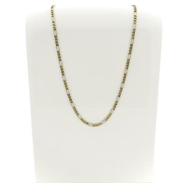 8 karaat bicolor Figaro schakelketting, Handtassen en Accessoires, Kettingen, Ophalen of Verzenden, Gebruikt, Overige kleuren
