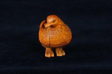 Vente absolue - netsuke en buis signé Gyokusho « Canard » -, Antiquités & Art