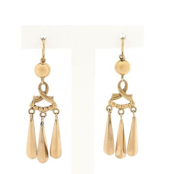 Oosterse gouden oorbellen, Handtassen en Accessoires, Oorbellen, Ophalen of Verzenden, Gebruikt, Goud, Goud