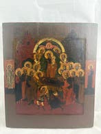 Icône - Dormition de Marie - Bois, Antiquités & Art
