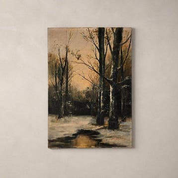 J. Van den Bergh. European School (XX) - Winter Forest, Antiek en Kunst