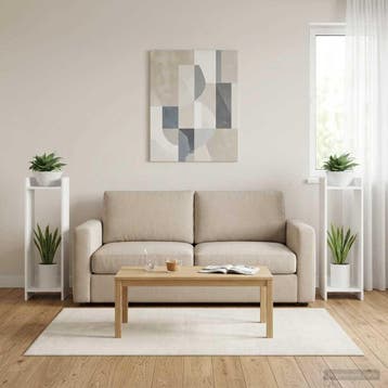 vidaXL Plantenstand 2 st Wit 30 x 30 x 100 cm Bewerkt hout, Verzenden