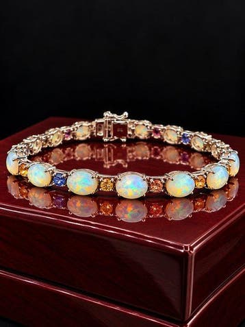Zonder minimumprijs - Armband Zilver - 13.94ct. tw. Opaal -, Nieuw