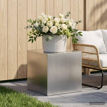 vidaXL Plantenstand zilver 40 x 40 x 40 cm Staal, Verzenden, Nieuw