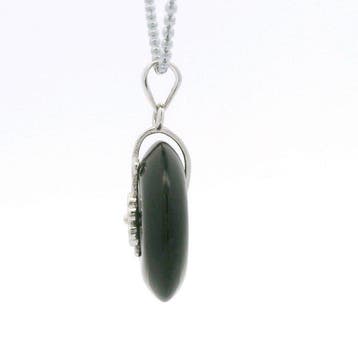 Jade - Argent, Jadeite de type A – argent – pendentif en, Antiquités & Art