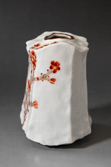 Kutani-aardewerk Kleine Pot met Vogel en Bloemen - Keramiek