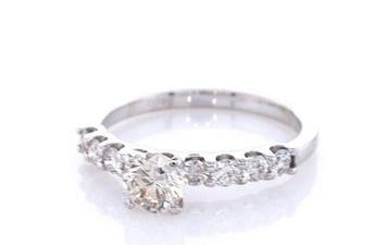 Zonder minimumprijs - Ring - 14 karaat Witgoud - 0.88ct. tw., Nieuw