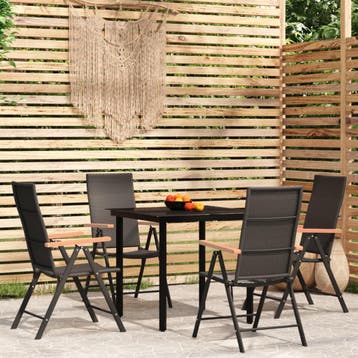 vidaXL 5-delige Tuinset zwart, Verzenden, Nieuw, Tuinset