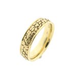 Gouden heren nugget pinkring, Handtassen en Accessoires, Ringen, Gebruikt, Overige kleuren, Heer, Ophalen of Verzenden