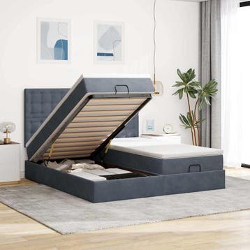 vidaXL Ottoman bed met matrassen 160x200cm fluweel, Huis en Inrichting, Slaapkamer | Bedden, Verzenden, Nieuw